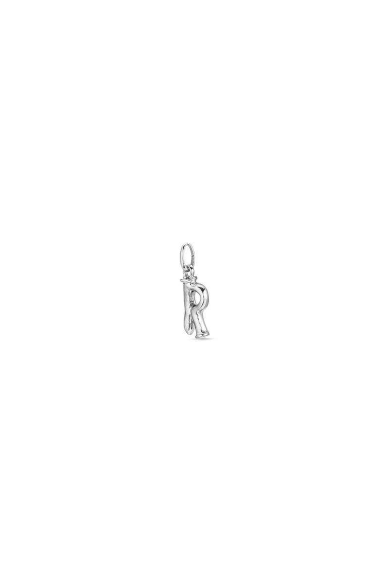 Sterling Silver-Plated Letter R Charm, Alternate, color, Silver