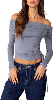 EDIKTED Gathered Off the Shoulder Top