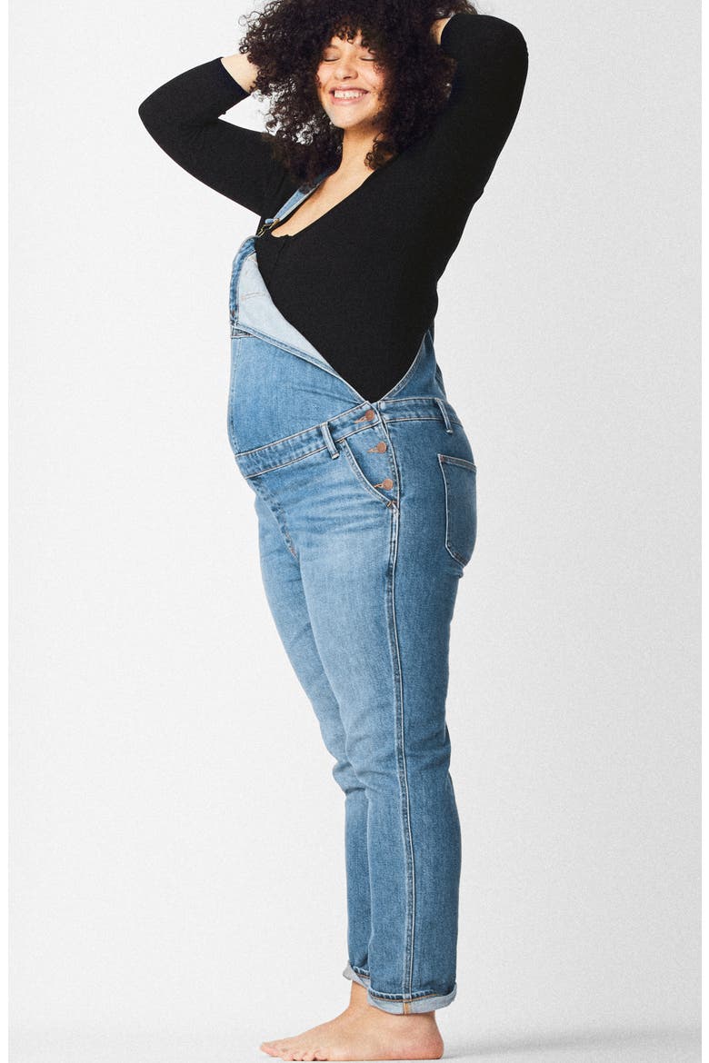 The Denim Maternity Overall, Alternate, color, INDIGO