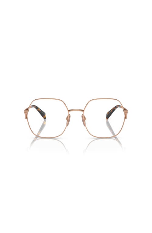 Prada 56mm Irregular Optical Glasses In Gold