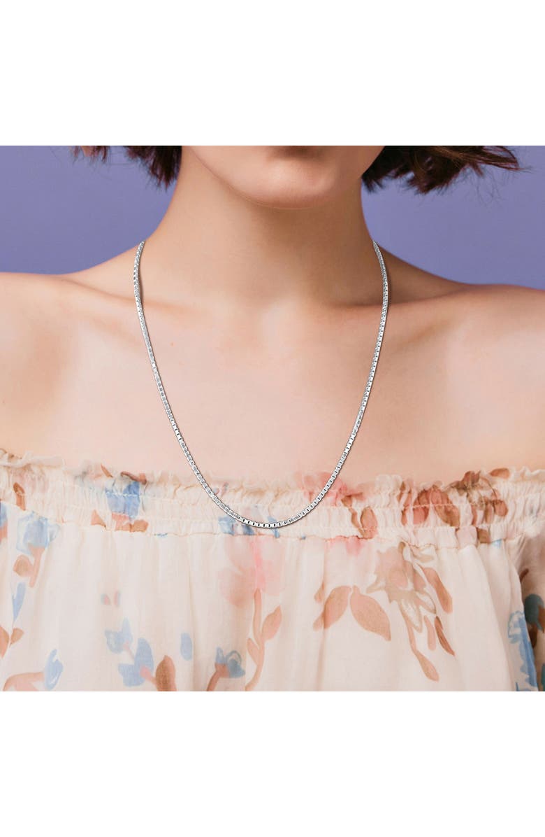 DELMAR Box Link Chain Necklace, 1.90mm, Alternate, color, Silver