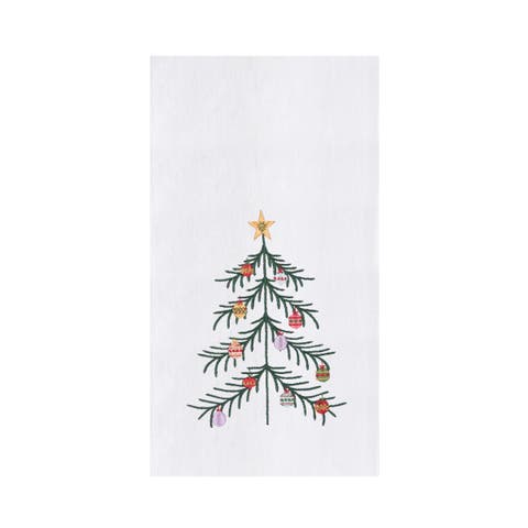 Vintage Christmas Tree 100% Cotton Flour Sack Dishtowel