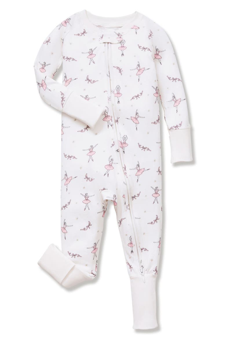 Sugar Plum Fairy Stretch Pima Cotton Blend Convertible One-Piece Pajamas, Main, color, WHITE