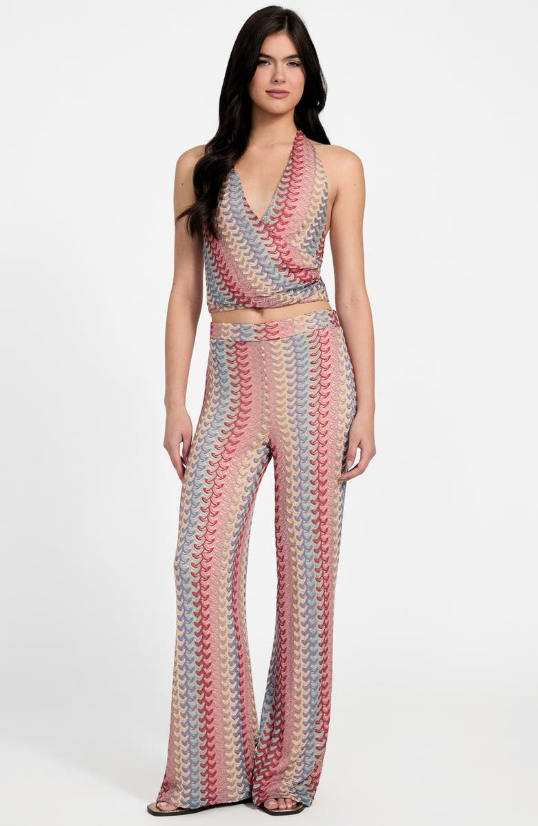 GUESS Fearne Knit Wide Leg Pants, Alternate, color, River Gravel Multi