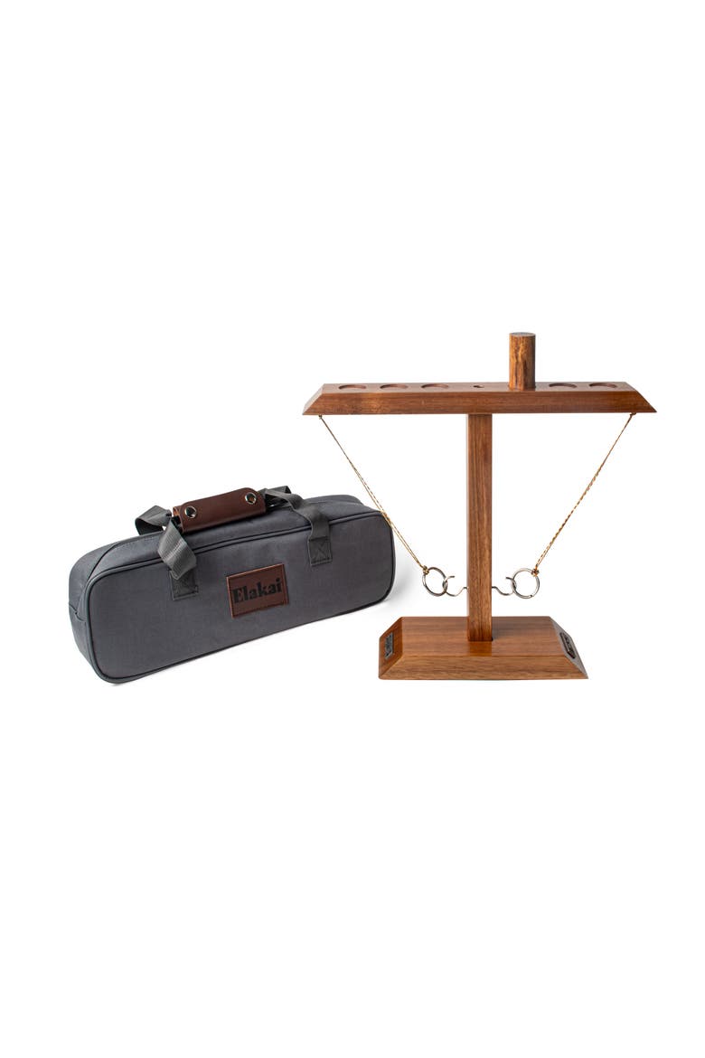 Acacia Globetrotter Tabletop Hook Ring Game 2 Player, Main, color, Natural Wood