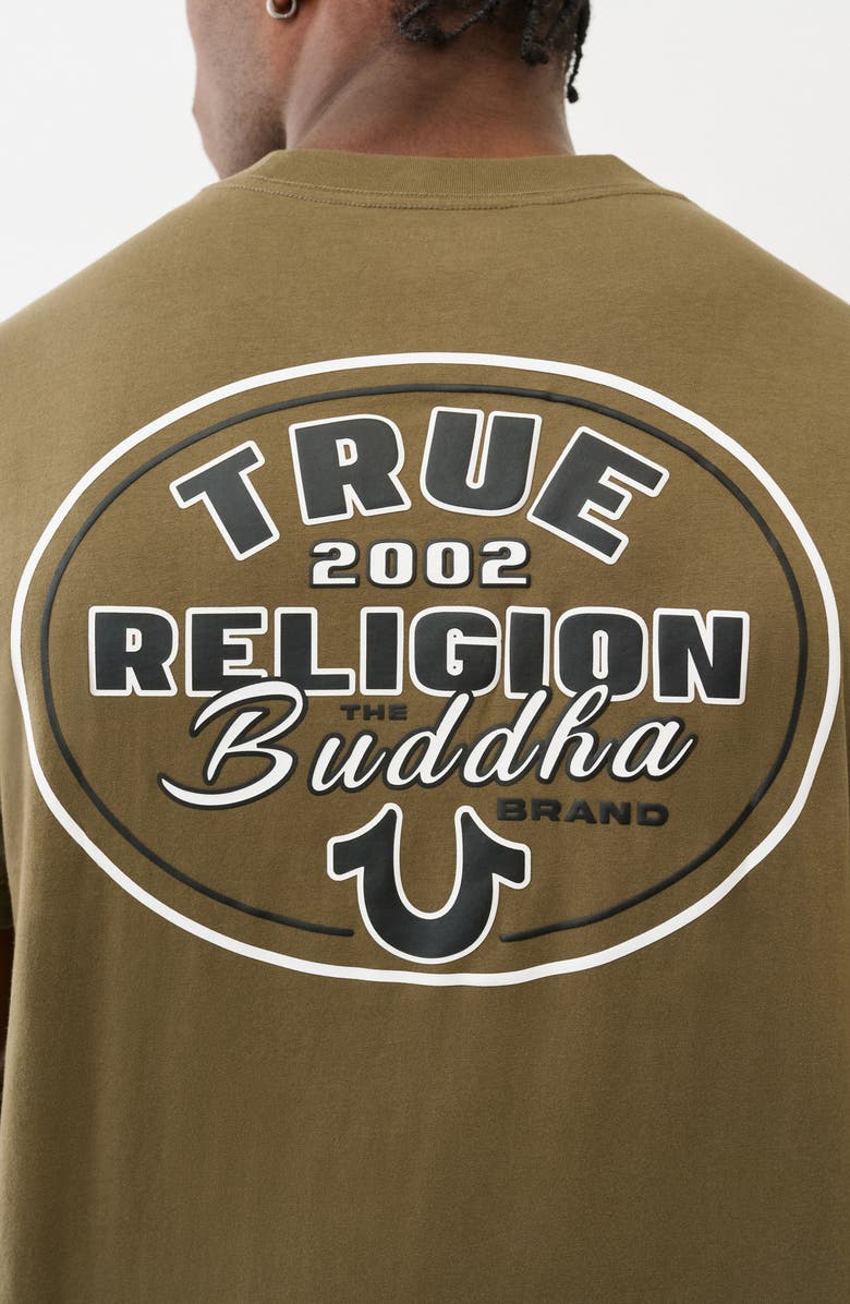 True Religion Oval Logo Graphic T-Shirt, Alternate, color, Kalamata