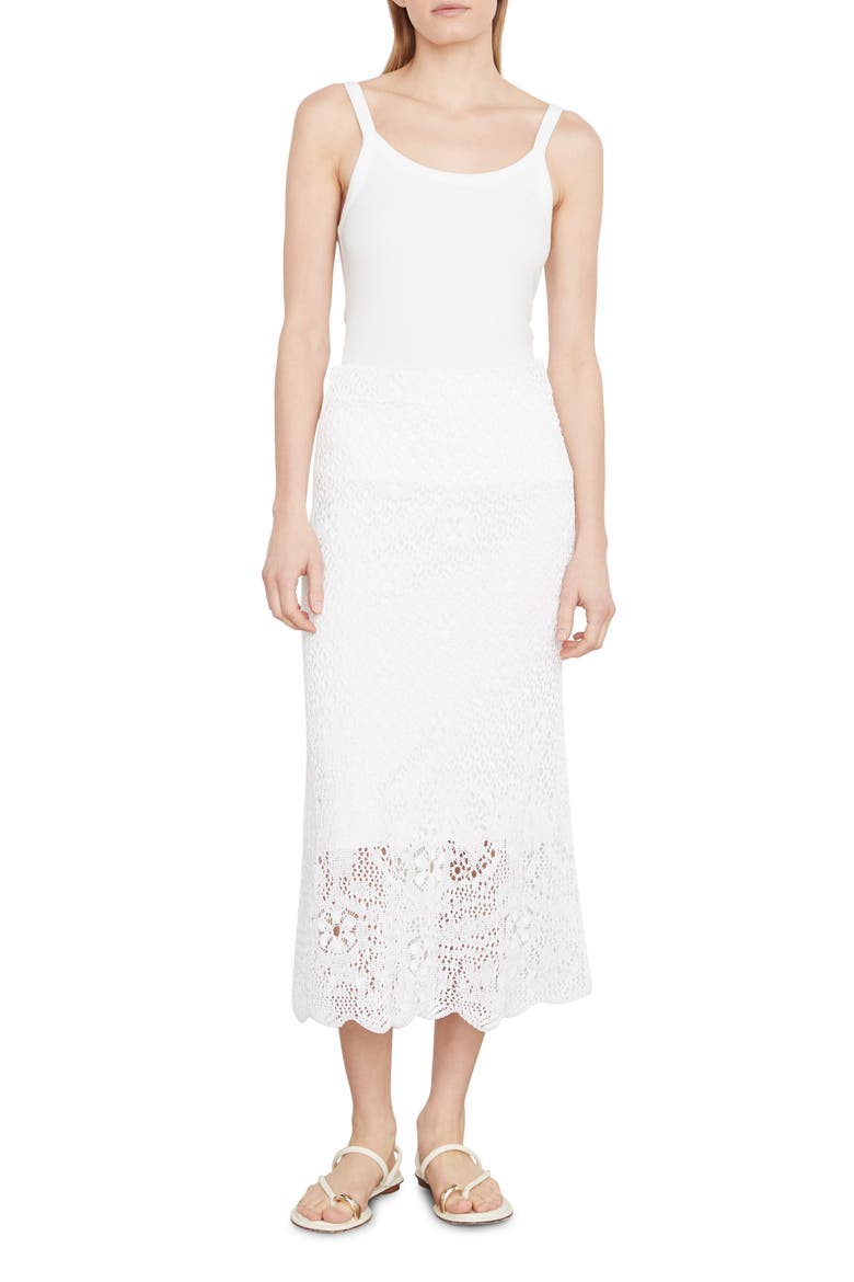 Floral Lace Maxi Skirt, Main, color, OPTIC WHITE