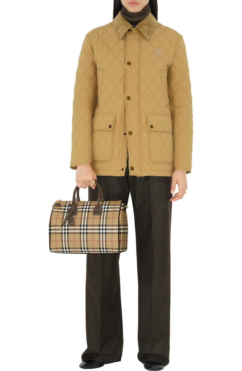 Burberry Medium Check Bowling Bag, Alternate, color,