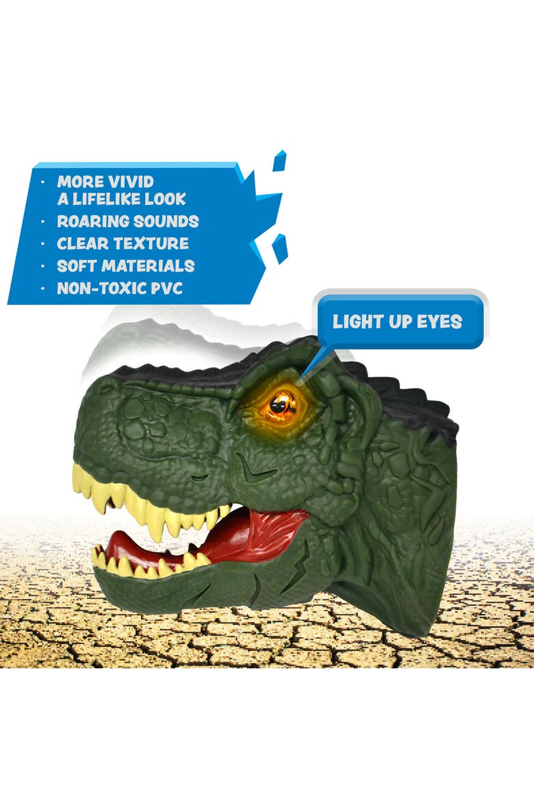 Mighty Megasaur, Megahunter T-Rex Hand Puppet Green, Kids 3+, Alternate, color, Multicolored