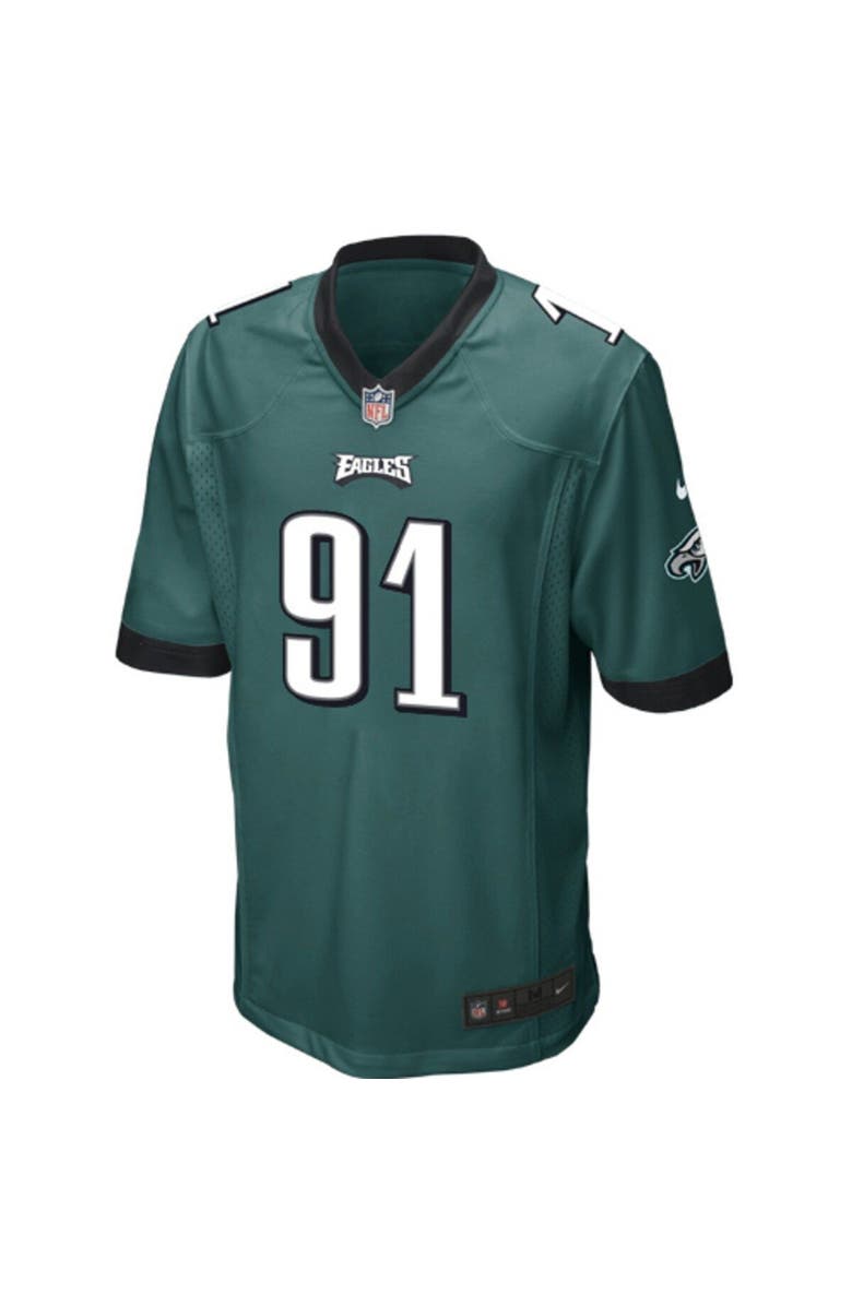 Nike Mens Philadelphia Eagles Fletcher Cox Nike Midnight Green Team Game Jersey, Alternate, color, 