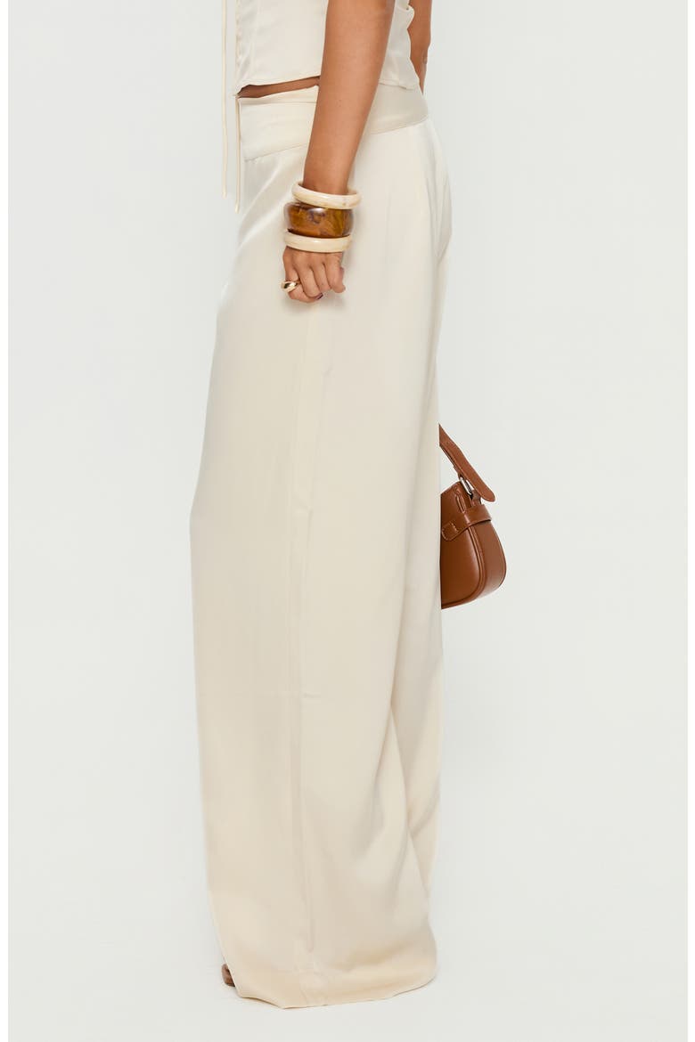 Aubrette Satin Wide Leg Pants, Alternate, color, CREAM