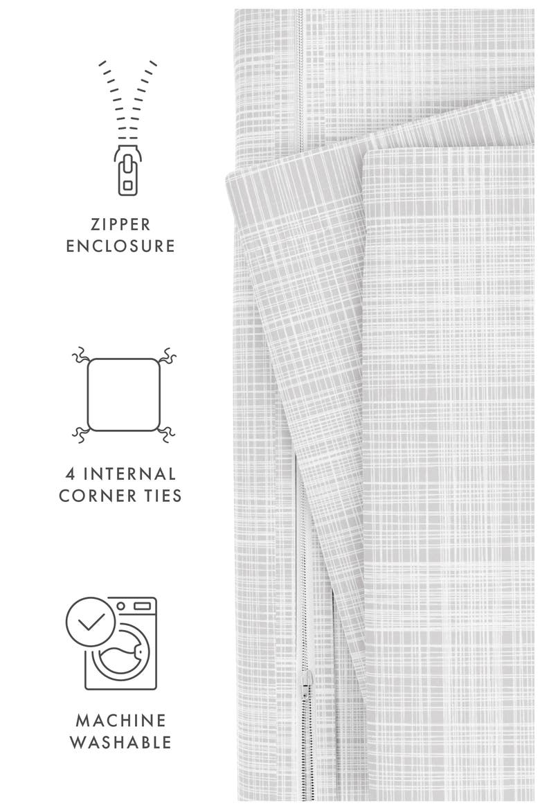 Premium Ultra Soft Thatch Pattern 3-Piece Duvet Cover Set, Alternate, color, GRAY