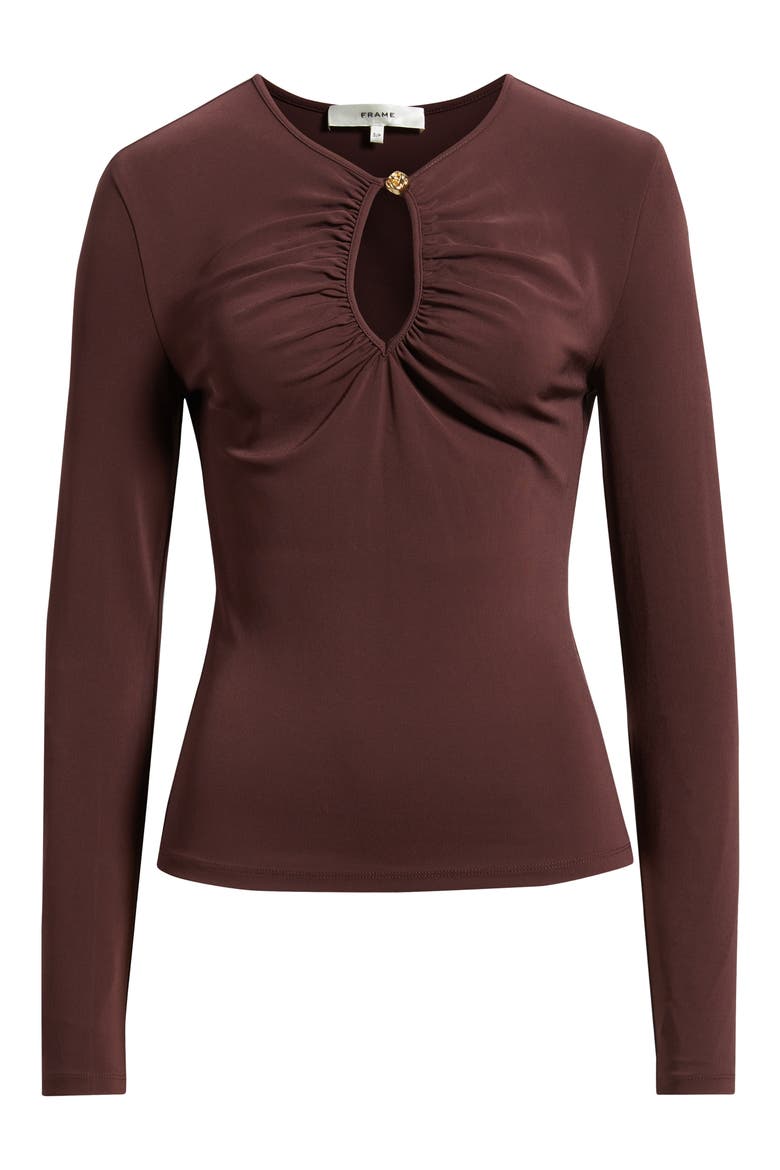 The Keyhole Long Sleeve Top, Alternate, color, CABERNET