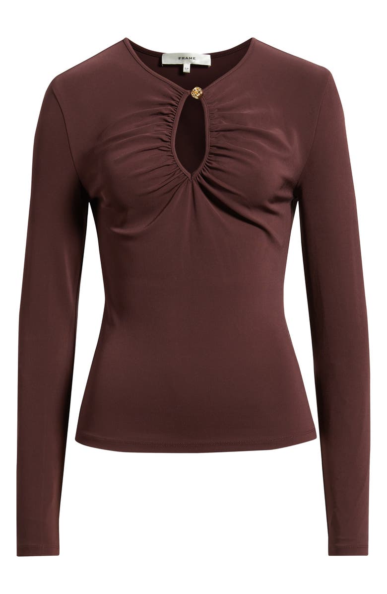 FRAME The Keyhole Long Sleeve Top, Alternate, color, Cabernet