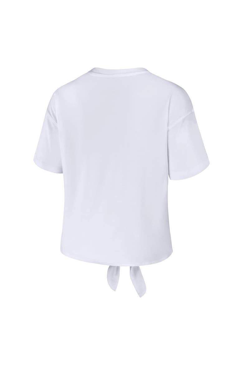 Women's WEAR by Erin Andrews White Arizona Cardinals Front Tie Retro T-Shirt, Alternate, color, White