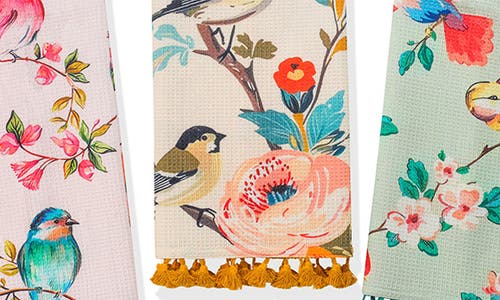 Tiramisu Avian Bloom Kitchen Towel Set In Multi
