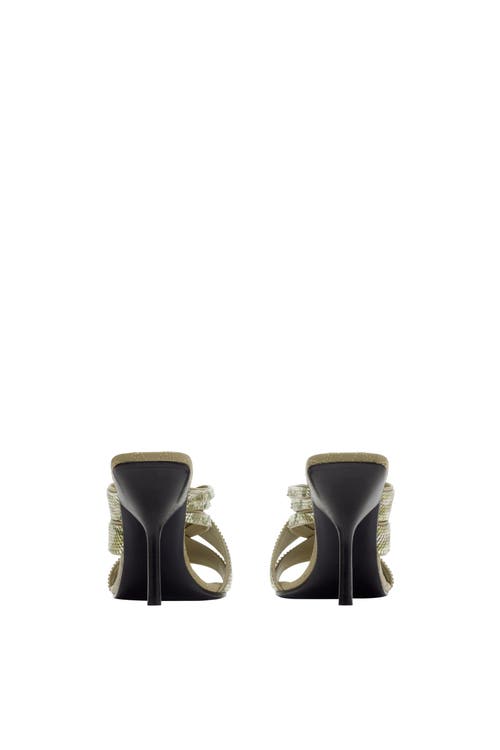 Burberry Check Mesh Cabana Maille Mules In Skylark