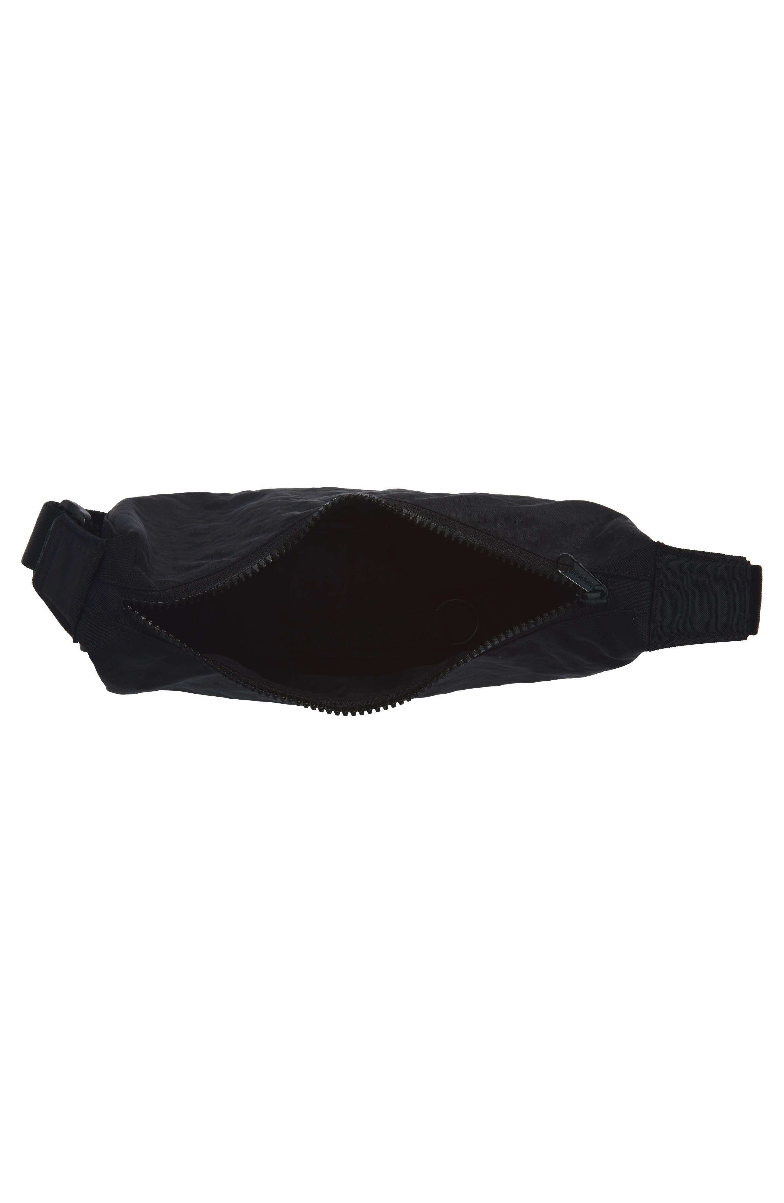 Small Recycled Nylon Crescent Crossbody Bag, Alternate, color, BLACK