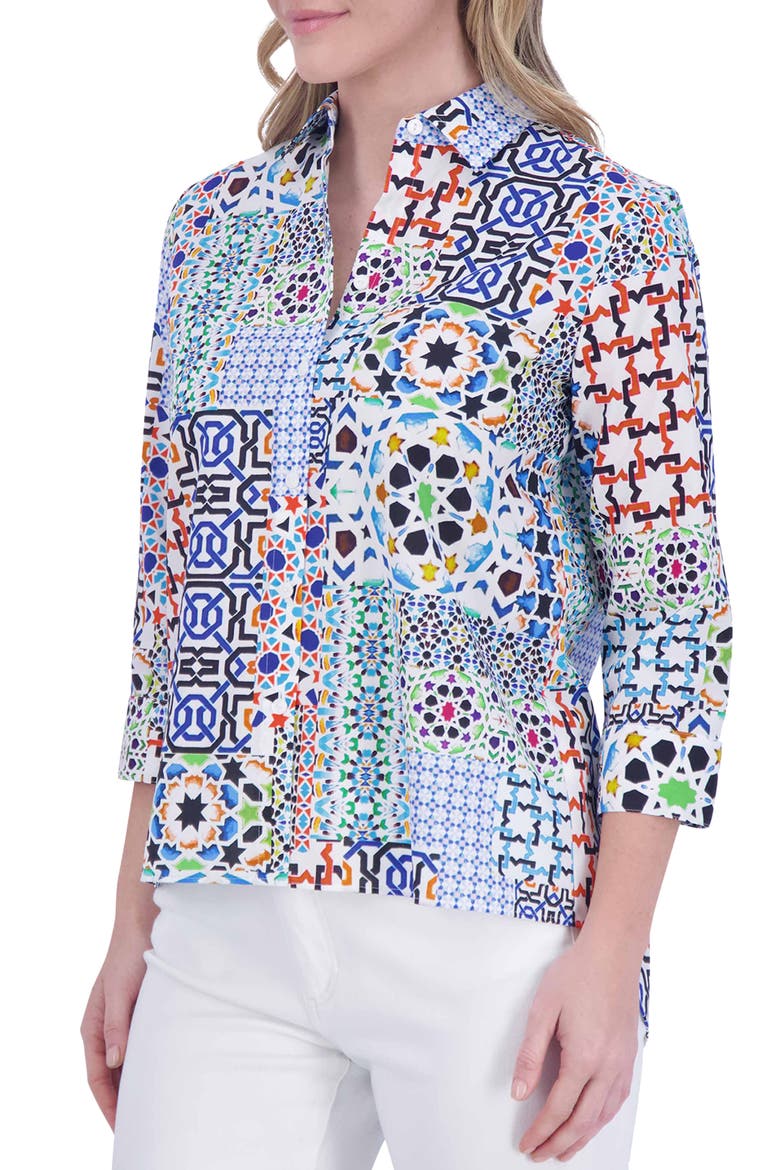 Kelly Print Button-Up Shirt, Alternate, color, MULTI