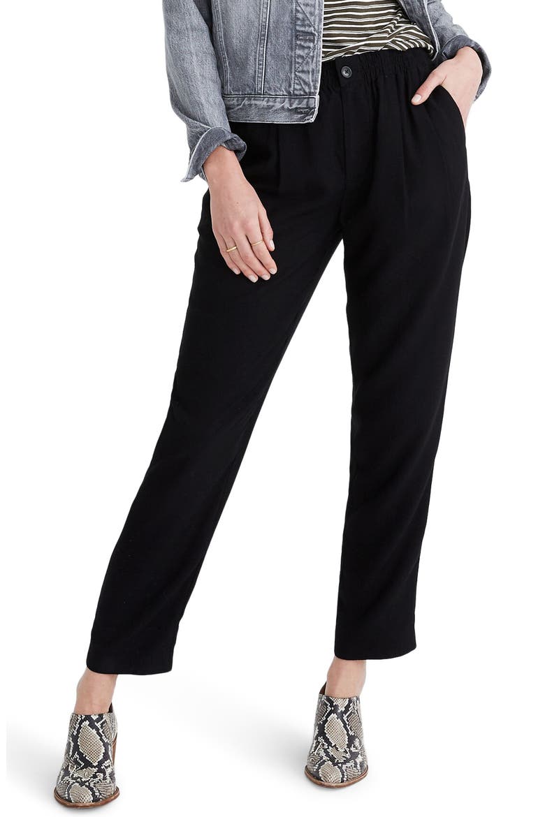 Drapey Track Trousers, Main, color, TRUE BLACK