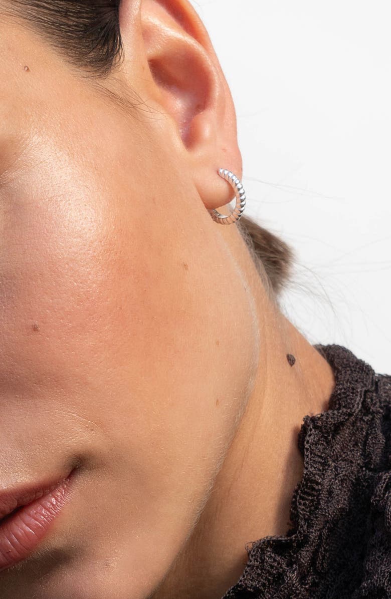 Dower & Hall Twist Huggie Hoops, Alternate, color, Sterling Silver