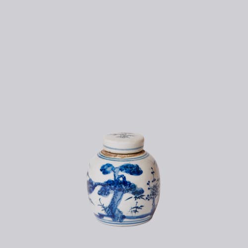 Cobalt Guild Porcelain Mini Three Friends Round Jar
