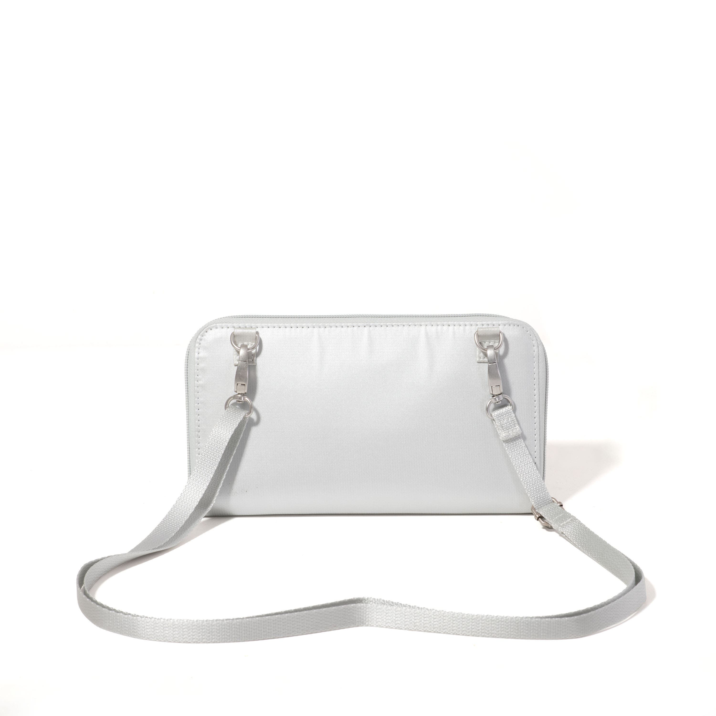 Rfid Phone Wallet Crossbody Bag, Alternate, color, Silver Metallic