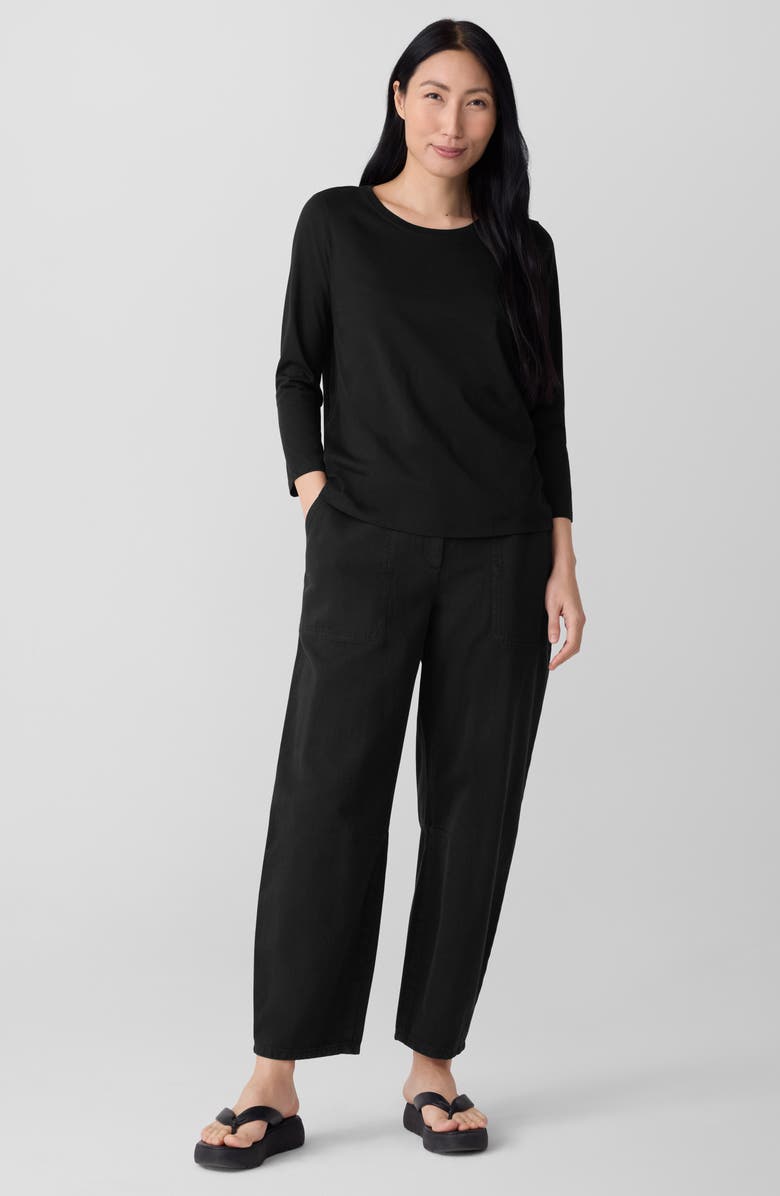 Eileen Fisher Organic Cotton Top, Alternate, color, Black
