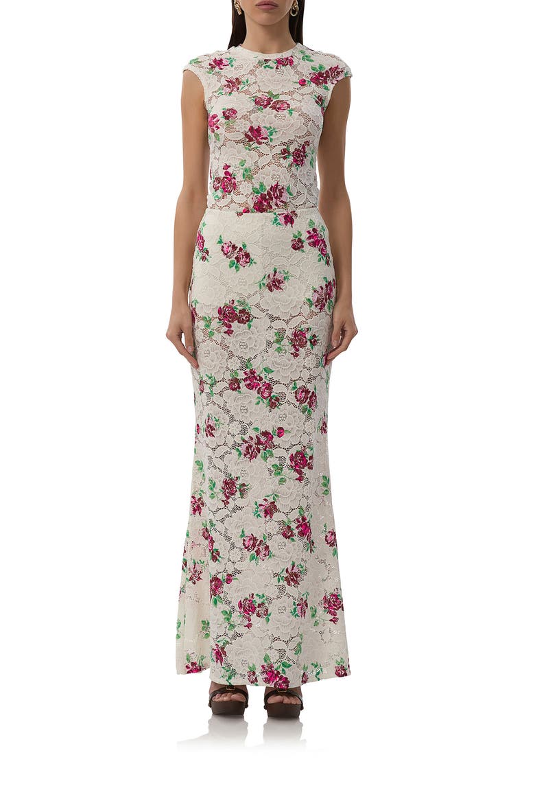Caella Floral Lace Maxi Skirt, Alternate, color, ROMANCE ROSE