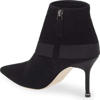Plinianu Crystal Buckle Pointed Toe Bootie