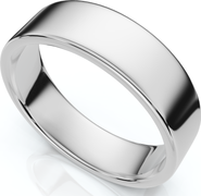 Bliss Diamond 6mm Flat High Polished Wedding Band 14K Gold