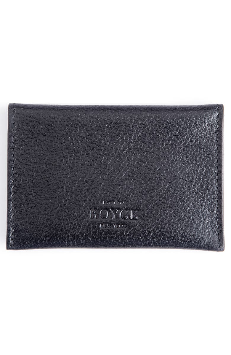 ROYCE New York Personalized Envelope Card Holder, Alternate, color, Black - Deboss