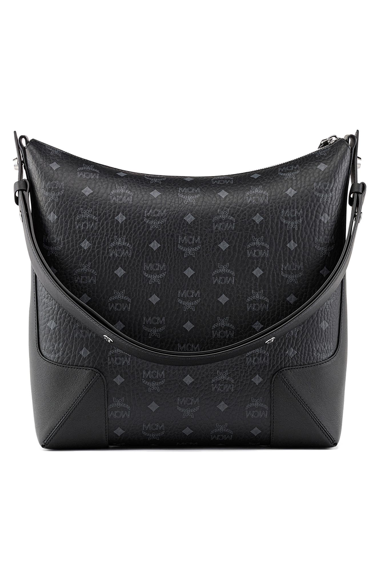 MCM Large Klara Visetos Coated Canvas Hobo Bag, Alternate, color, 