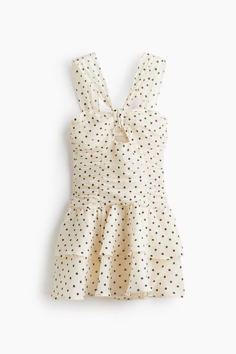 Flared-skirt Ruched Dress