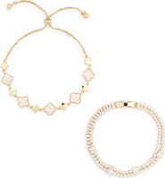 EYE CANDY LOS ANGELES Delia 2-Pack Cubic Zirconia & Enamel Slider Bracelets