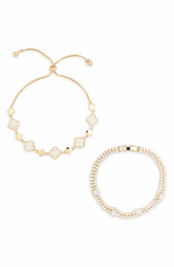 Delia 2-Pack Cubic Zirconia & Enamel Slider Bracelets