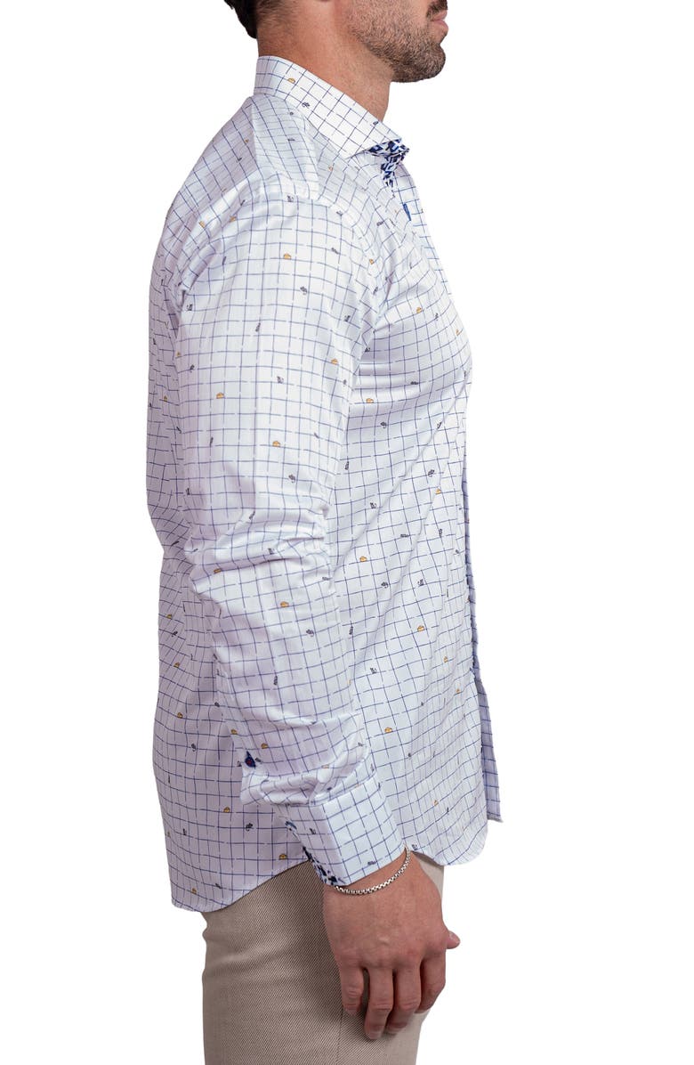 Maceoo Einstein Ascension 0230 Mouse & Cheese Print Contemporary Fit Button-Up Shirt, Alternate, color, White