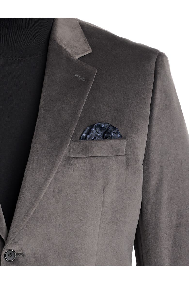 Big & Tall Jacket-Relaxer Velvet Sport Coat, Alternate, color, CHARCOAL