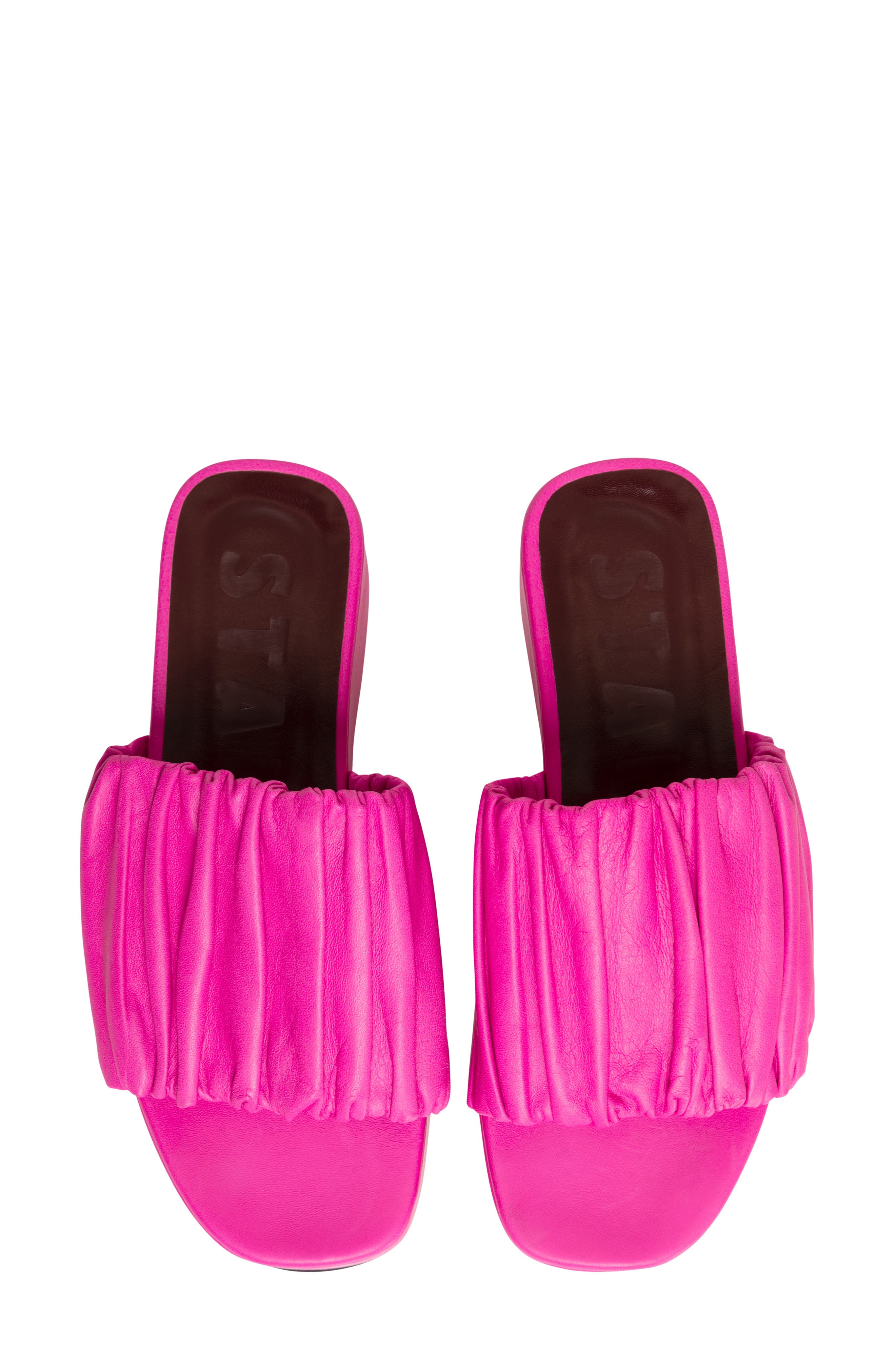 STAUD Nina Ruched Platform Sandal, Alternate, color, 