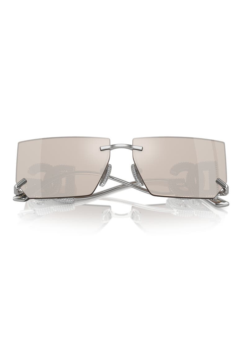 60mm Rectangular Sunglasses, Alternate, color, SILVER / CLEAR MIRROR PLATINUM