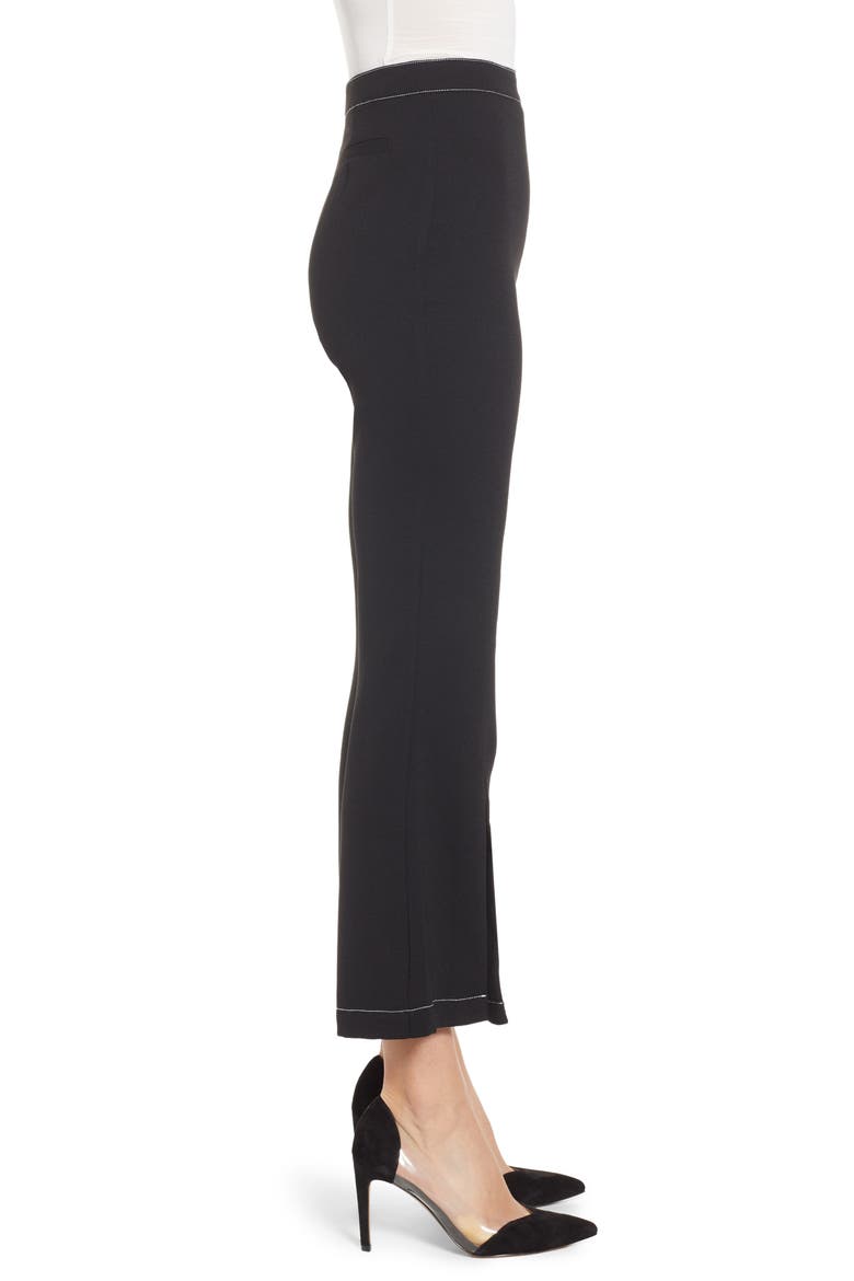 Contrast Stitch Crop Pants, Alternate, color, BLACK