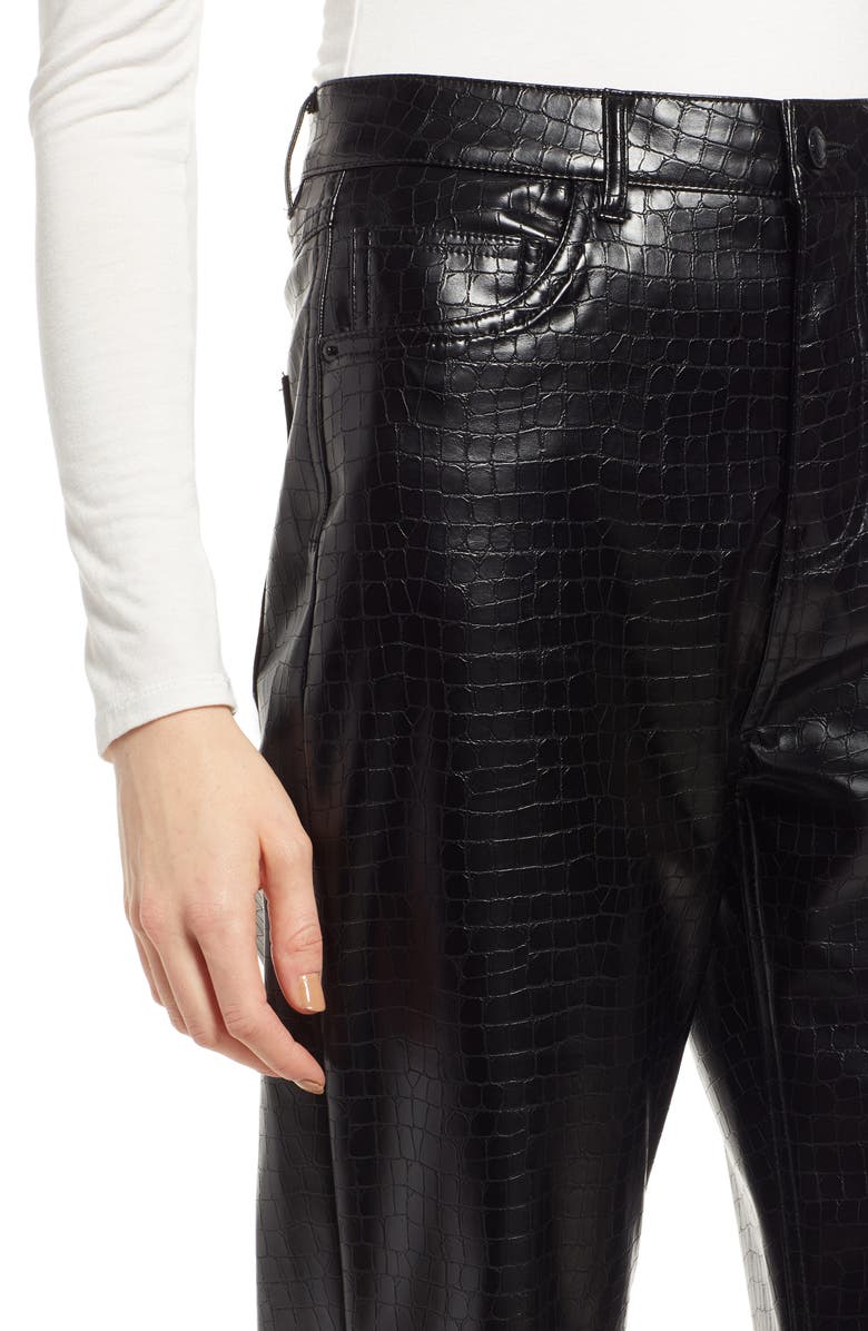 VERO MODA Kithy Croc Embossed Faux Leather Pants, Alternate, color,