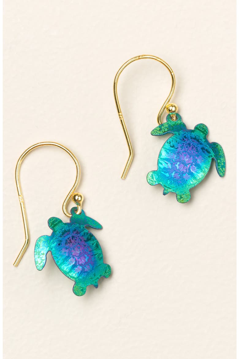 Iridescent Sea Turtle Earrings, Main, color, Multi