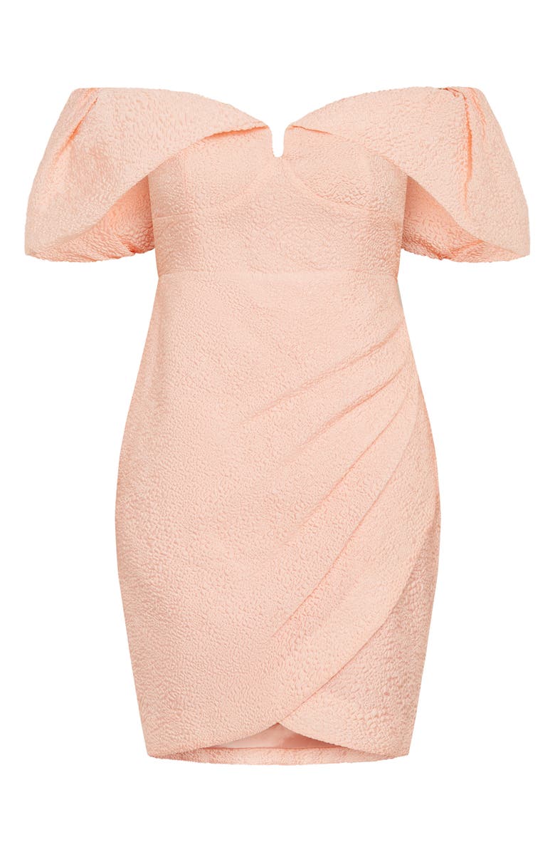 City Chic Jez Off the Shoulder Minidress, Alternate, color, Dusty Pink