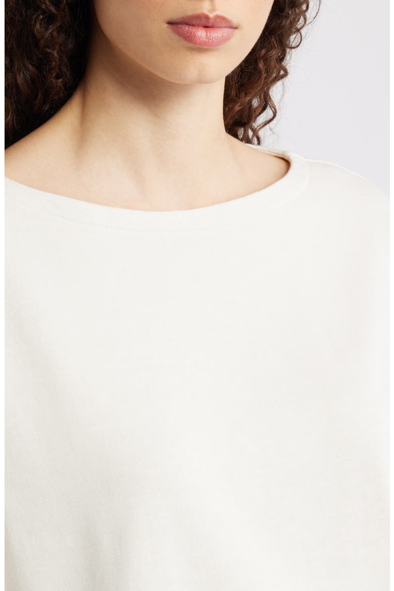 Bateau Neck Boxy Top, Alternate, color, BONE