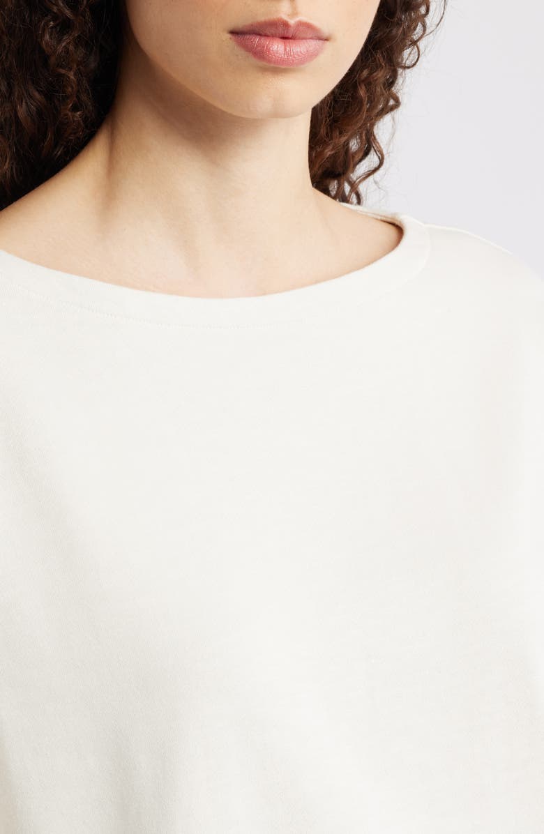Eileen Fisher Bateau Neck Boxy Top, Alternate, color, Bone