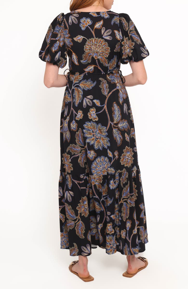 Petal & Pup Loveen Print Maxi Dress, Alternate, color, Black Floral
