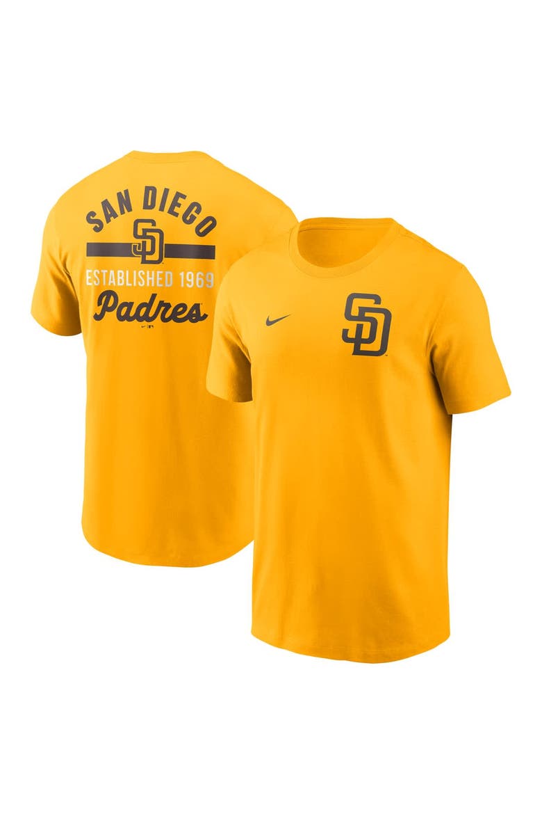 Men's Nike Gold San Diego Padres 2-Hit T-Shirt, Main, color, Gold