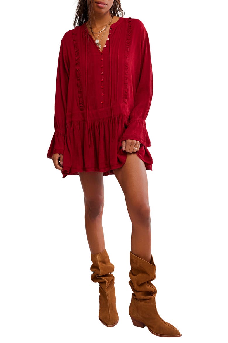 Intimately FP Haute Heirloom Minidress, Main, color, RED DAHLIA
