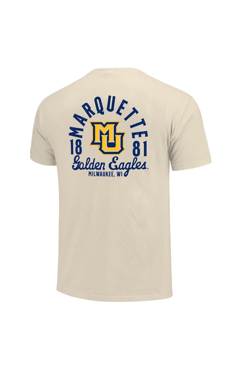 IMAGE ONE Men's Cream Marquette Golden Eagles Comfort Colors Mascot Overlay T-Shirt, Alternate, color,